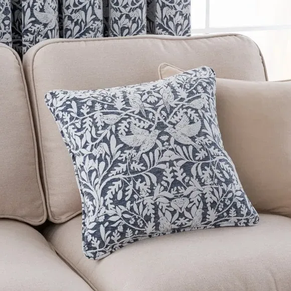 Square Cushion with Jacquard Design - Denim, Chenille image