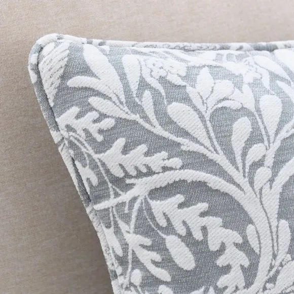 Square Cushion with Jacquard Design - Grey, Chenille
