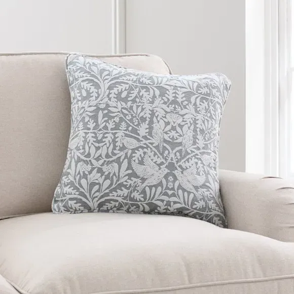 Square Cushion with Jacquard Design - Grey, Chenille