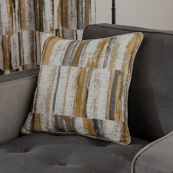 Square Cushion with Jacquard Design - Ochre image