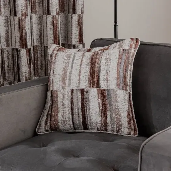 Square Cushion with Jacquard Design - Terracotta