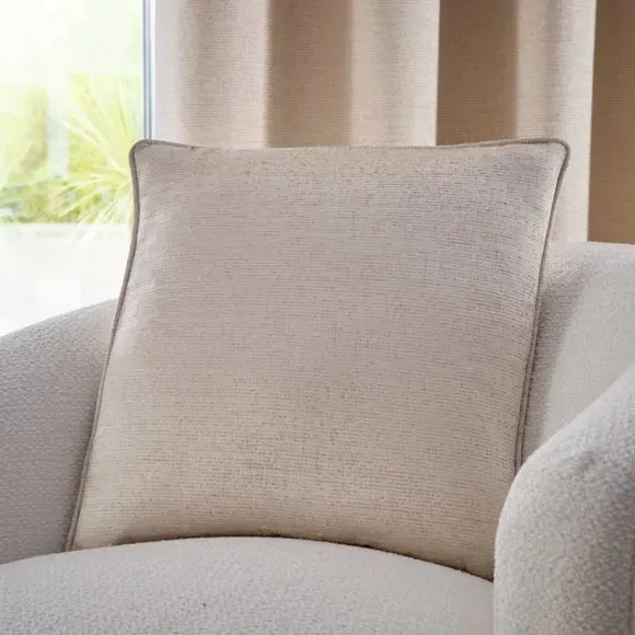 Square Cushion with Jacquard Weave - Natural