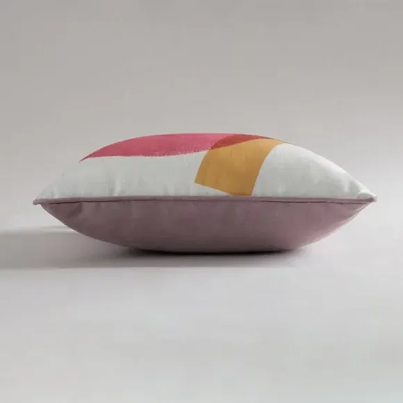 Square Cushion with Leaf Pattern - Multicolor