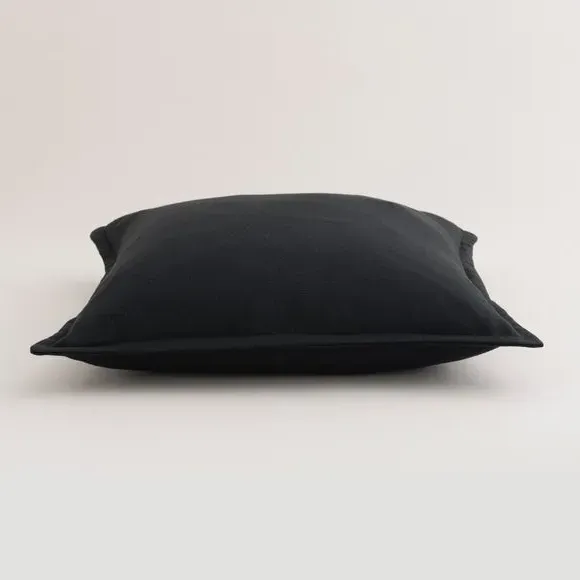 Square Cushion with Oxford Edge - Black