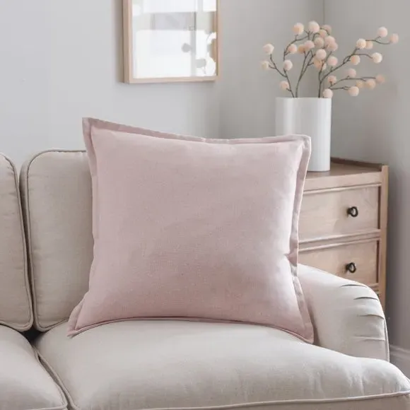 Square Cushion with Oxford Edge - Blush