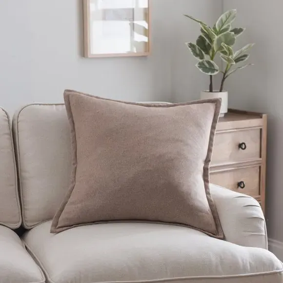 Square Cushion with Oxford Edge - Mocha
