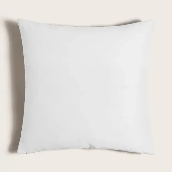 Square Cushion with Palm Leaf Print - Green