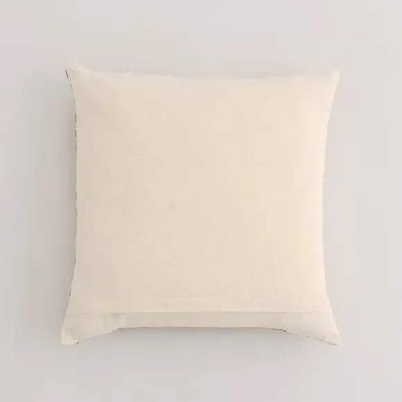 Square Cushion with Patchwork Design - Multicolor