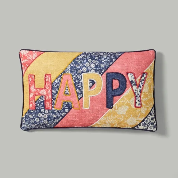 Square Cushion with Patchwork - Multicolor