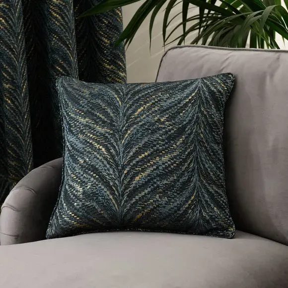 Square Cushion with Peacock Design - Multicolor image