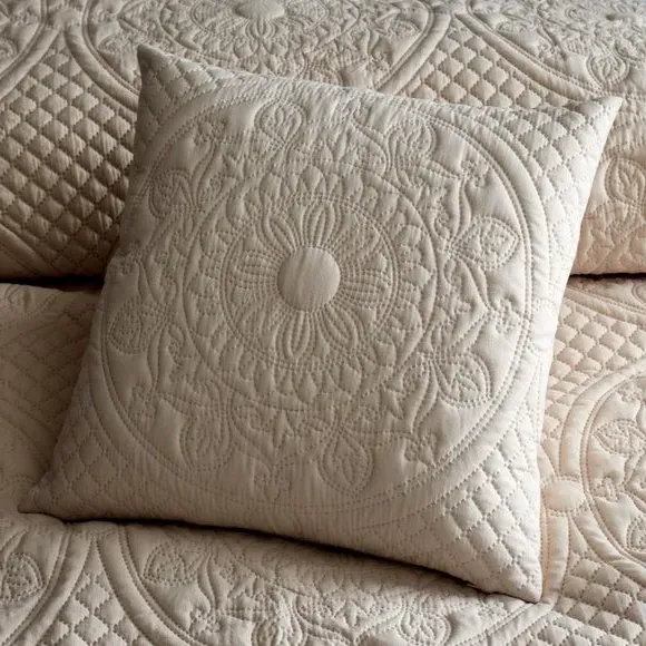 Square Cushion with Pinsonic Design - Natural image