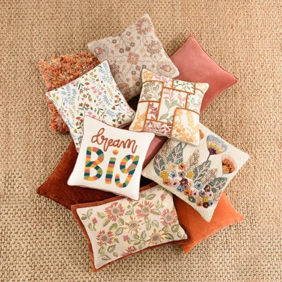 Square Cushion with Piped Edge - Baked Clay, Velvet