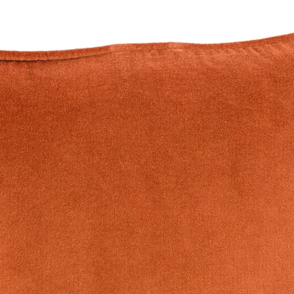 Square Cushion with Piped Edge - Butterscotch, Velvet