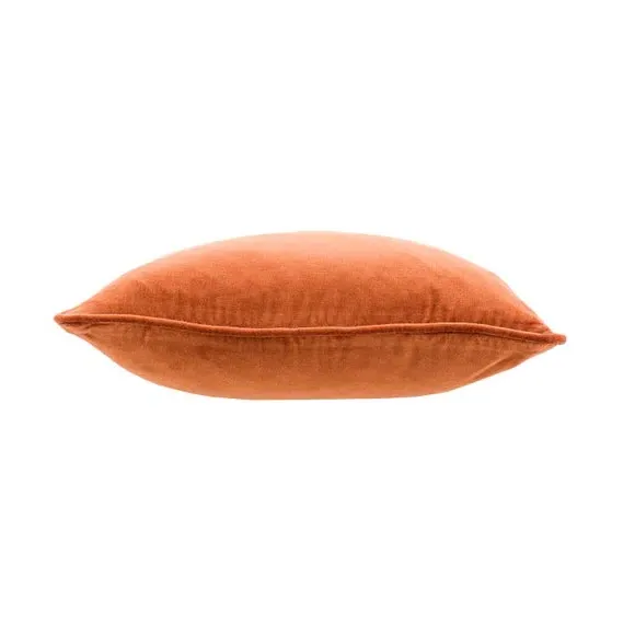 Square Cushion with Piped Edge - Butterscotch, Velvet