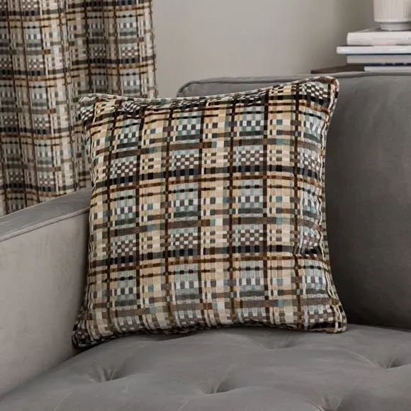 Square Cushion with Piped Edge - Butterscotch, Velvet