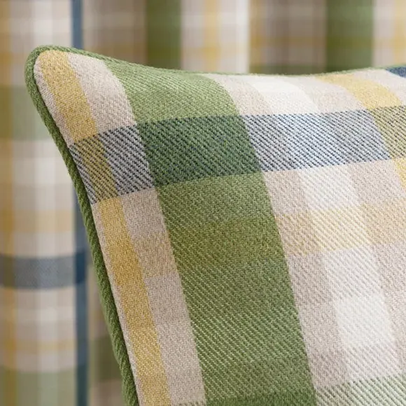 Square Cushion with Piped Edge - Green, Woven
