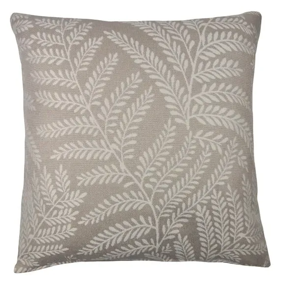 Square Cushion with Piped Edge - Natural, Fabric