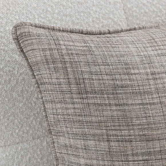 Square Cushion with Piped Edge - Natural, Polyester