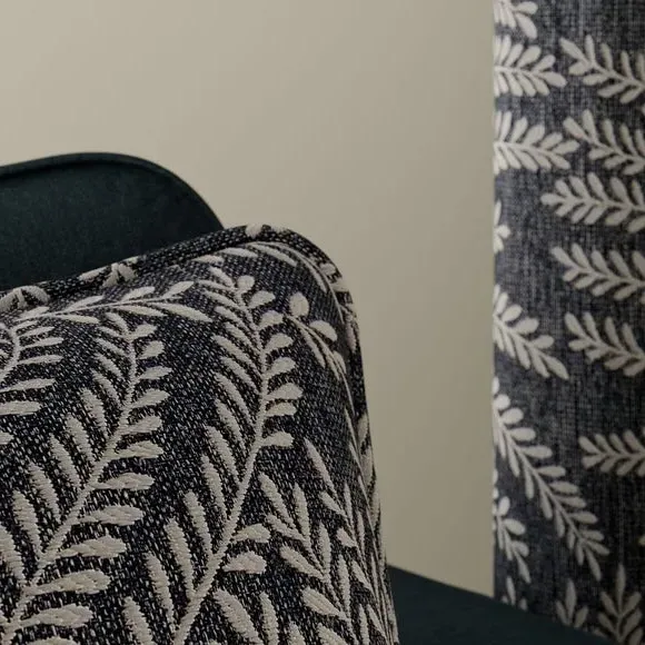 Square Cushion with Piped Edge - Navy, Fabric