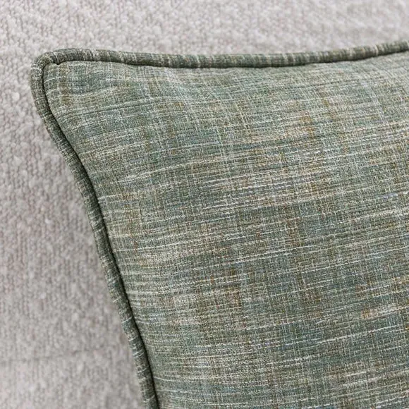 Square Cushion with Piped Edge - Olive, Polyester