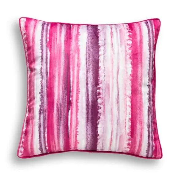 Square Cushion with Piped Edge - Pink, Velour