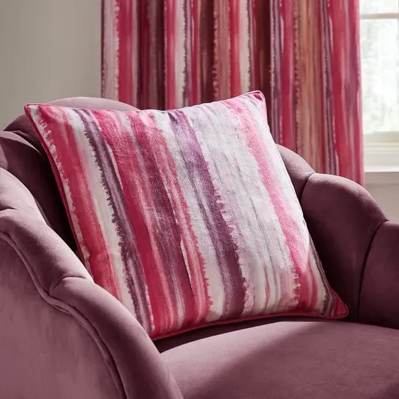 Square Cushion with Piped Edge - Pink, Velour image