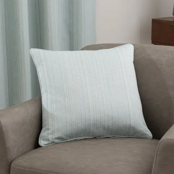 Square Cushion with Piped Edges - Duck Egg, Polyester image