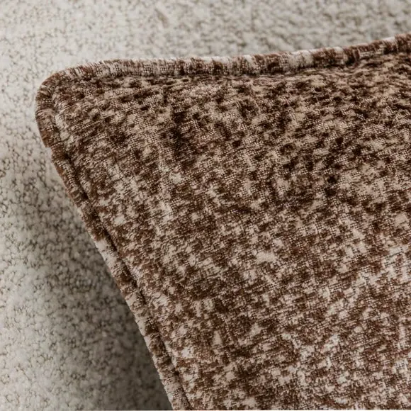 Square Cushion with Piped Edges - Fawn, Velvet