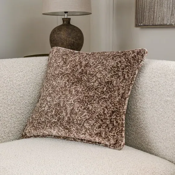 Square Cushion with Piped Edges - Fawn, Velvet