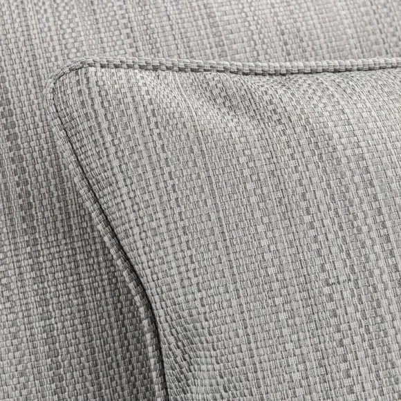 Square Cushion with Piped Edges - Grey, Polyester