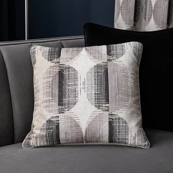Square Cushion with Piping - Monochrome, Velvet image