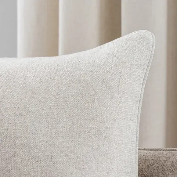 Square Cushion with Piping - Natural, Fabric