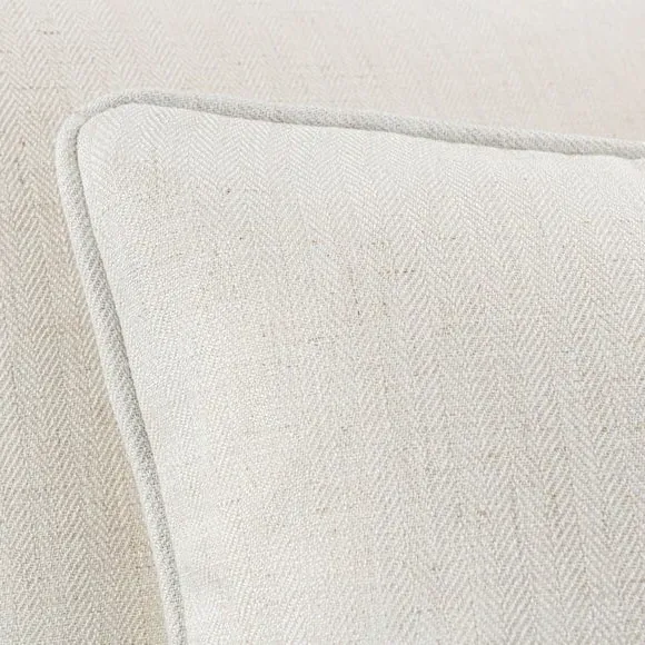 Square Cushion with Piping - Natural, Fabric