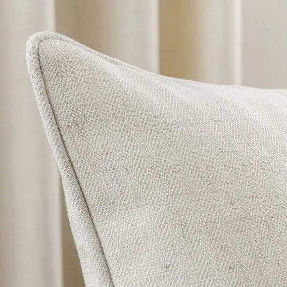 Square Cushion with Piping - Natural, Fabric