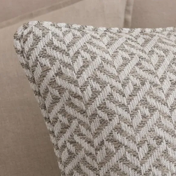 Square Cushion with Piping - Natural, Woven