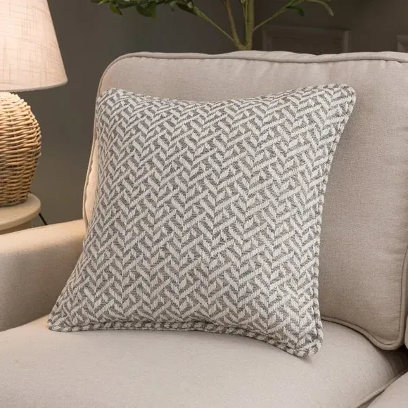 Square Cushion with Piping - Natural, Woven