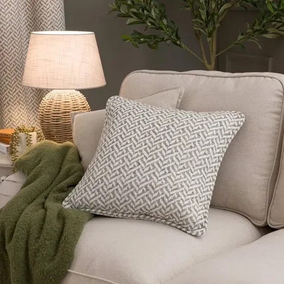 Square Cushion with Piping - Natural, Woven image