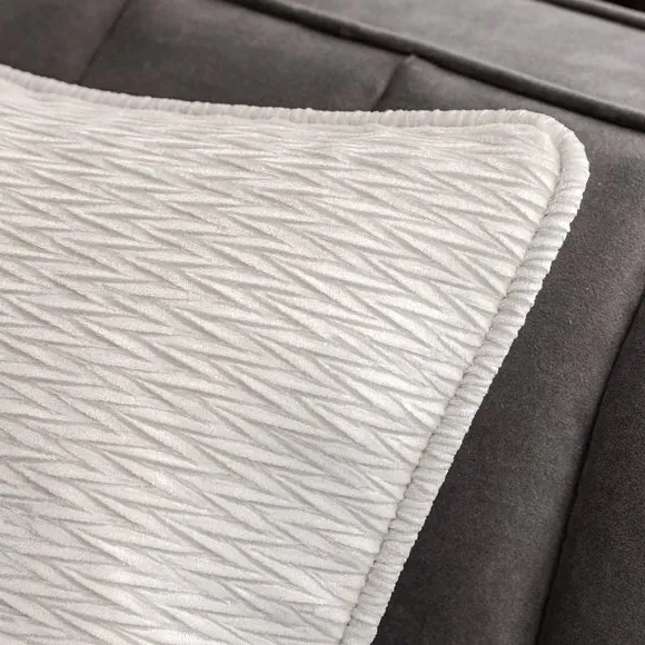 Square Cushion with Polyester Fill - Ivory, Velvet