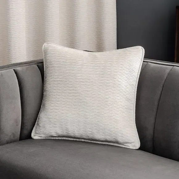 Square Cushion with Polyester Fill - Ivory, Velvet