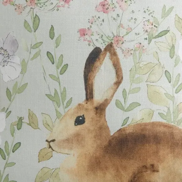 Square Cushion with Rabbit Print - Multicolor