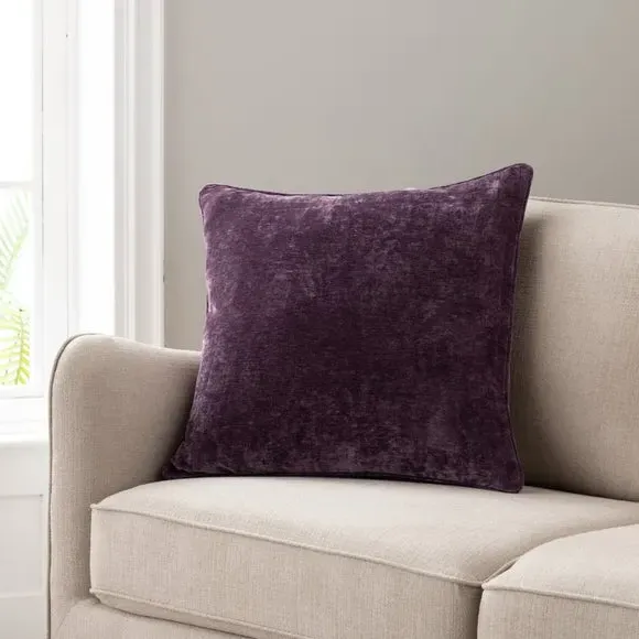 Square Cushion with Recycled Fill - Aubergine, Chenille image