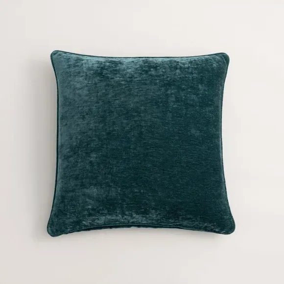 Square Cushion with Recycled Fill - Peacock, Chenille