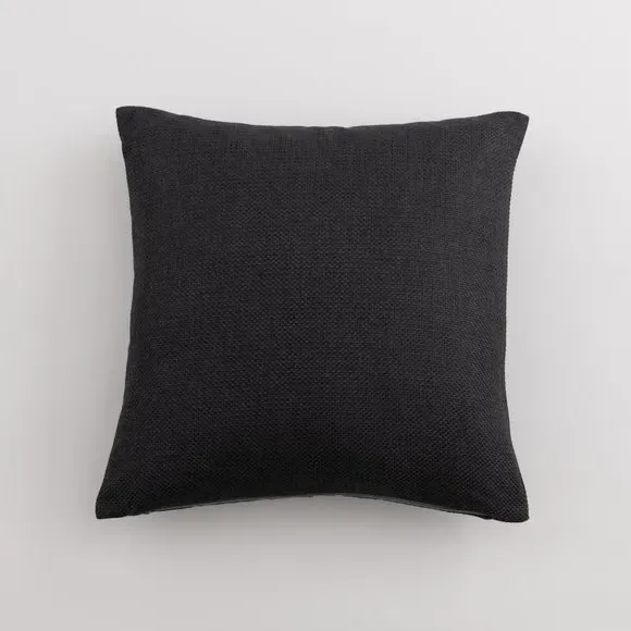 Square Cushion with Removable Cover - Black, Fabric image
