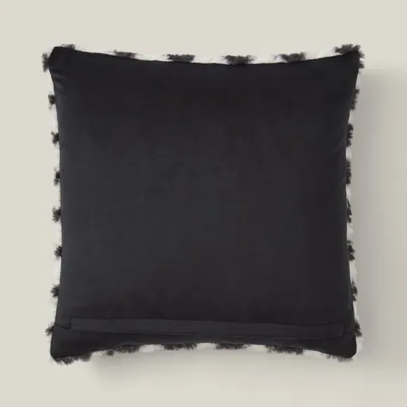 Square Cushion with Removable Cover - Black/White