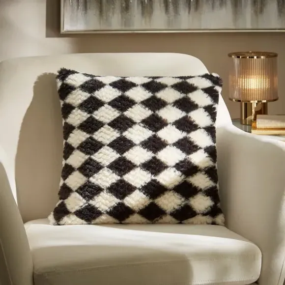 Square Cushion with Removable Cover - Black/White image