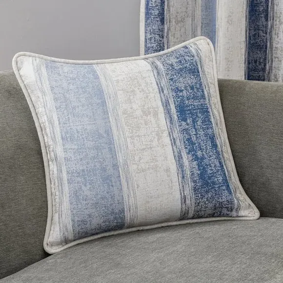 Square Cushion with Removable Cover - Blue, Stripe image