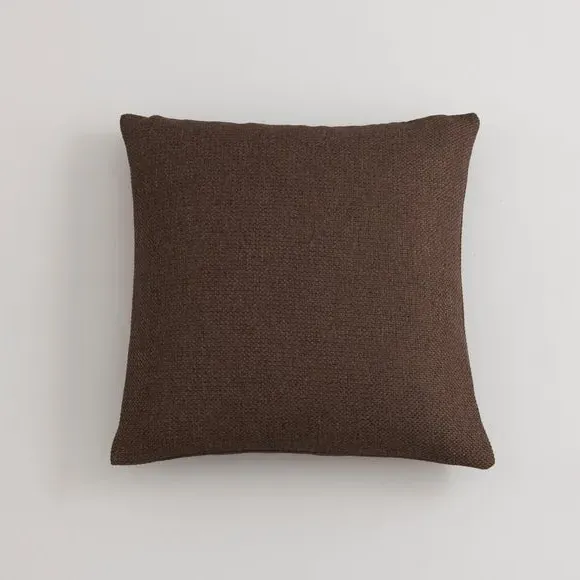 Square Cushion with Removable Cover - Brown, Fabric