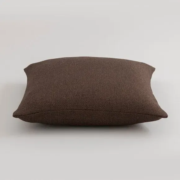 Square Cushion with Removable Cover - Brown, Fabric