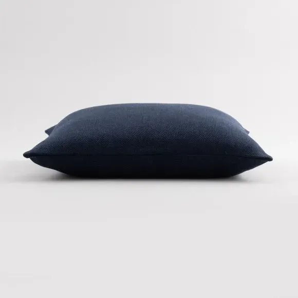 Square Cushion with Removable Cover - Navy, Fabric