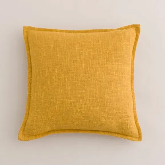 Square Cushion with Removable Cover - Old Gold, Cotton